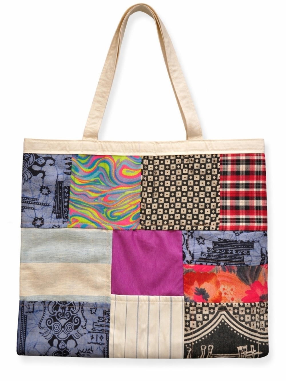 Patchwork Handmade Tote Bag in Multicolor - Picture 2 of 6
